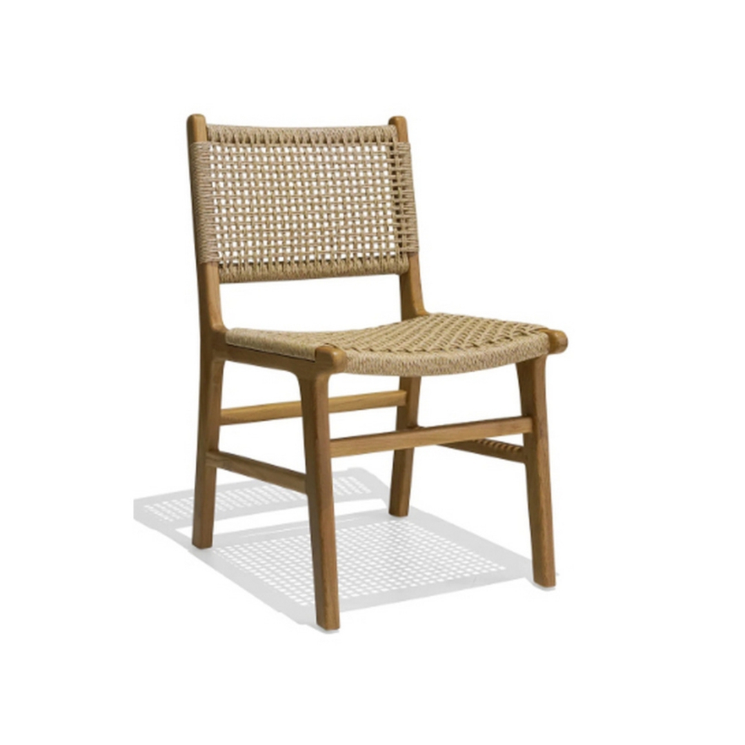 Reclaimed Oak & Rattan Dining Chair image 0